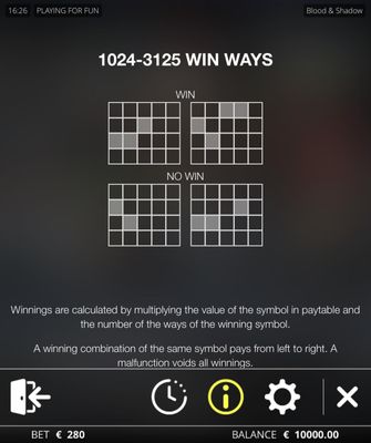 Up to 3125 Ways to Win
