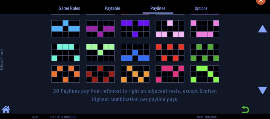 Paylines 16-30