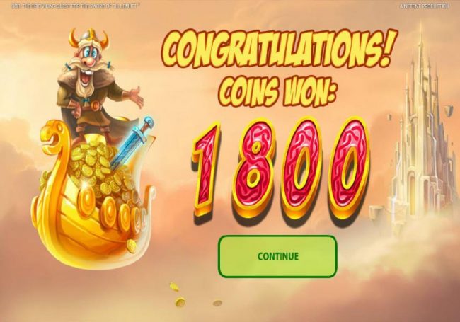 Bonus feature pays out a totalof 1800 coins!