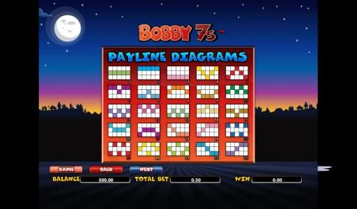 25 payline diagrams