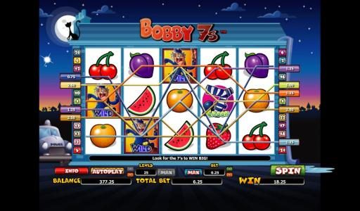 multiline win triggers 18.25 coin payout
