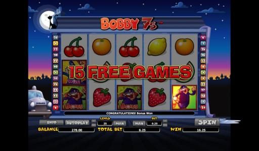 15 free games awarded