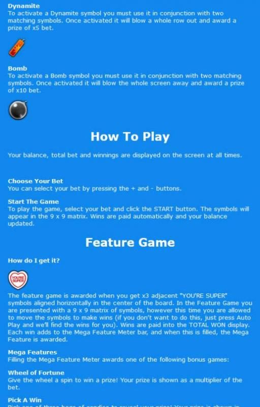 Feature Game Rules