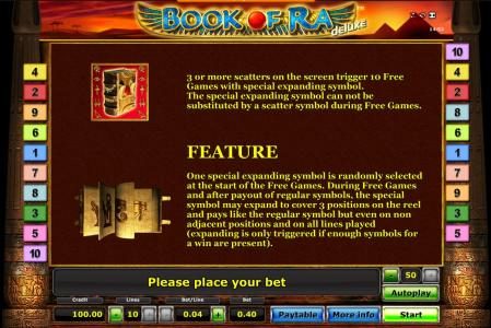 Book Of Ra slot game scatter symbol and special expanding symbol