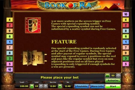 Book Of Ra slot game scatter symbol and special expanding symbol