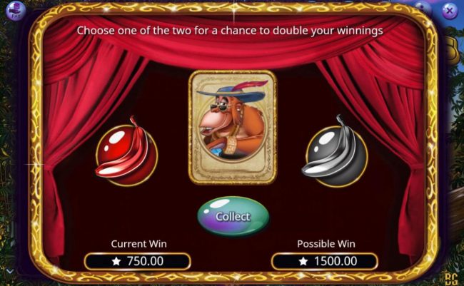 Gamble Feature - To gamble any win press Gamble then select Red or Black or Suit