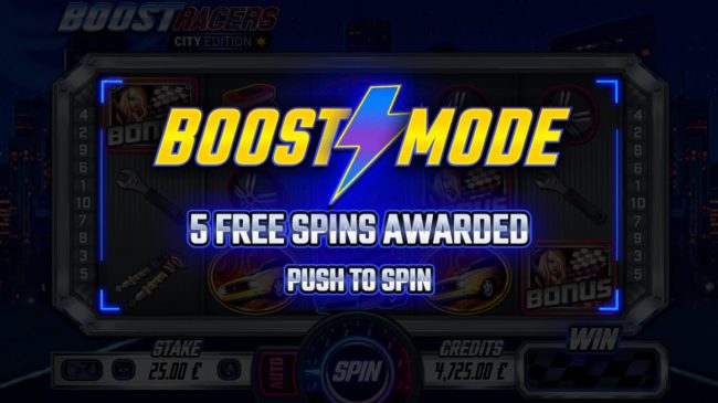 5 free spins awarded