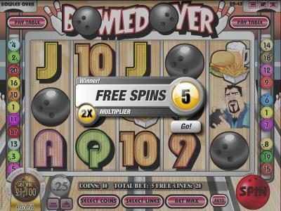 five free spins awarded