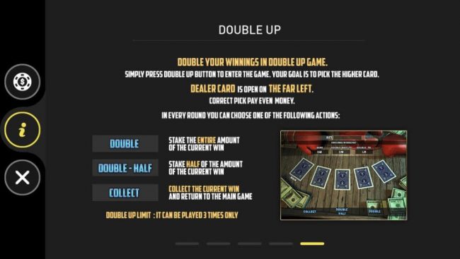 Double Up Gamble Feature Rules