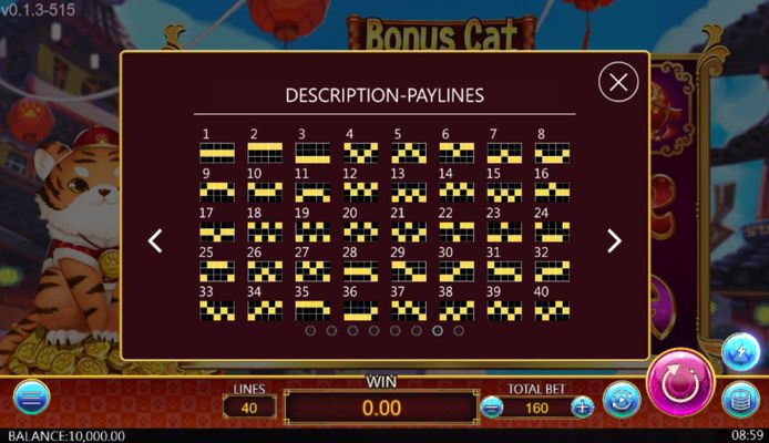 Paylines 1-40