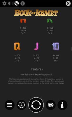 Low Value Symbols Paytable