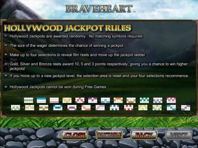 hollywood jackpot rules
