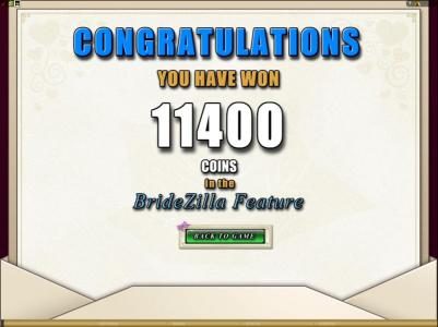 the bonus feature paid out 11400 coins