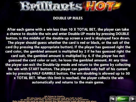 Double Up Gamble Feature Rules