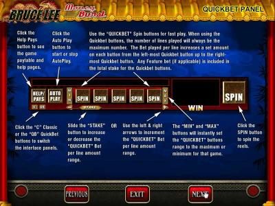 Quickbet Panel layout and description