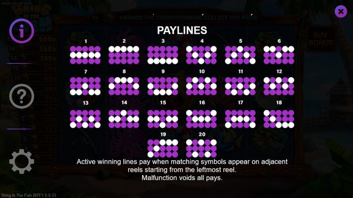 Paylines 1-20