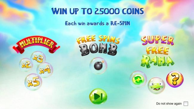 Game features include: Multipliers, Free Spins and Super Free Rama Win up to 25000 coins