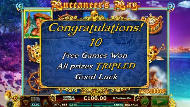 10 Free Games awarded with all prizes tripled.