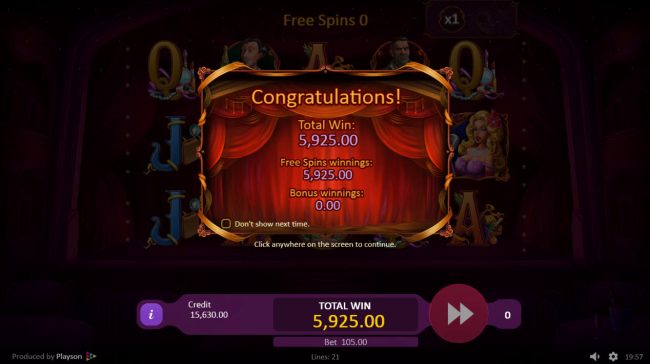 Total Free Spins Payout