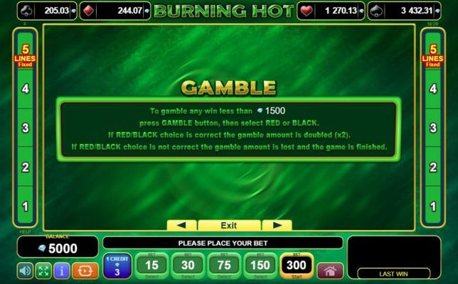 Gamble Feature Rules