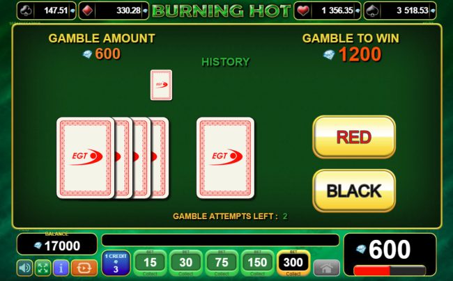 Red or Black Gamble feature