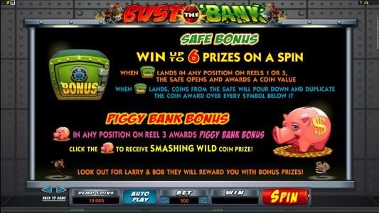 Safe bonus and Piggy Bank Bouns game rules