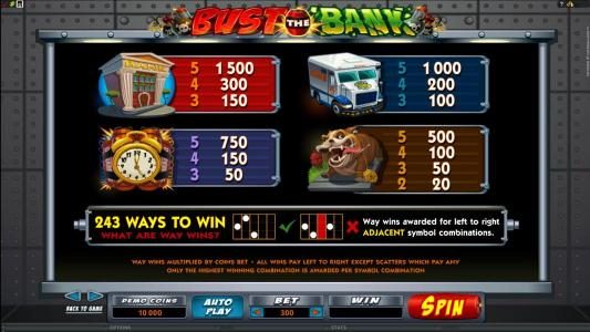 slot game symbols paytable continued