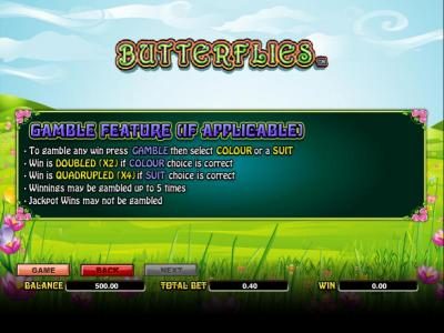 gamble feature rules if applicable