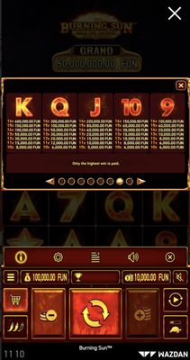 Low Value Symbols Paytable