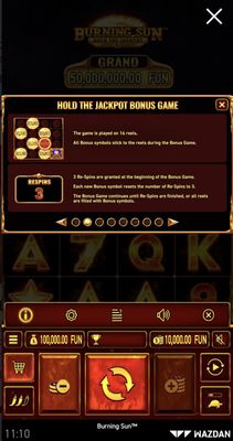 Hold the Jackpot Bonus Game