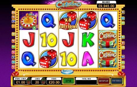 8 free spins awarded