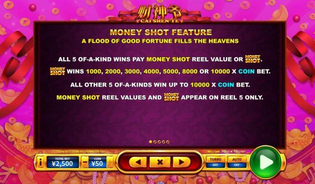 Money Shot Feature Rules