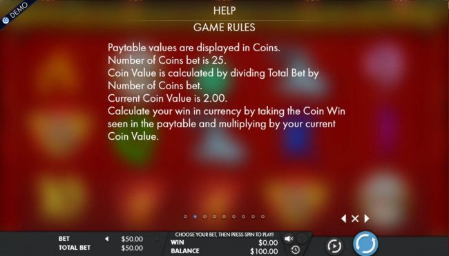 Paytable values are displayed in coins. Number of coins bet is 25.