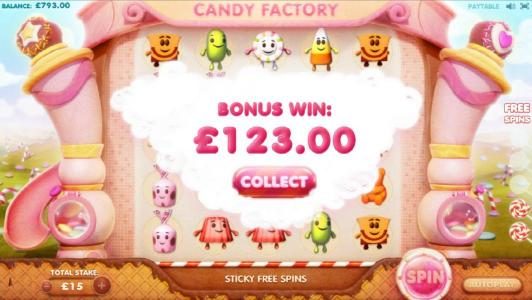 free spins feature pays out a $123 jackpot award