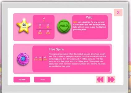 Star, Wild and Free Spins features game rules