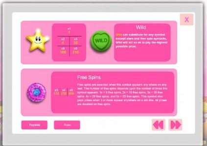 Star, Wild and Free Spins features game rules
