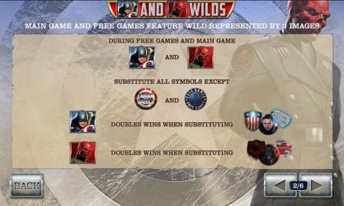 wild symbols rules - main game and free games feature wild represented by 2 images
