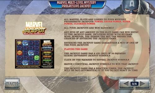 marvel multi-level mystery progressive jackpot