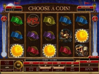 choose a coin to determine your prize award