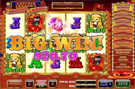 the lion tammer feature leads to a 920 coin big win jackpot