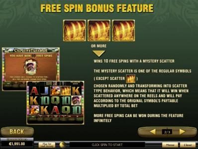 Free Spin Bonus Feature Game Rules