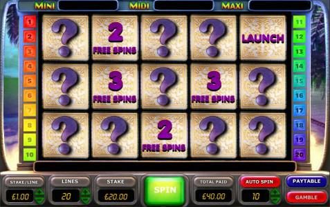 select boxes to earn free spins - free spins start when the launch is selected