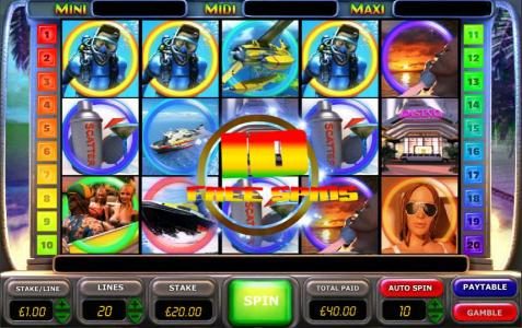 10 free spins awarded