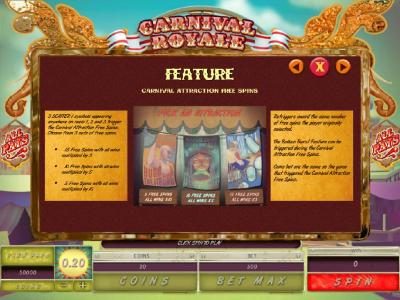 Carnival Attraction Free Spins Rules