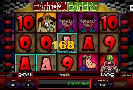 A big win is triggered during the free spins feature