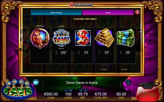 High value slot game symbols feature paytable.