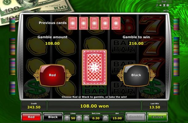 Red or Black Gamble feature