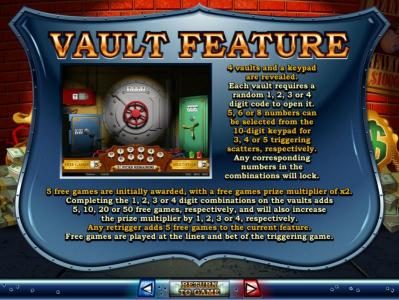 Vault Feature Game Rules and How to Play.