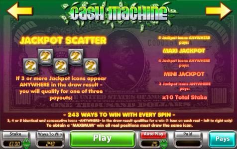 jackpot scatter game rules