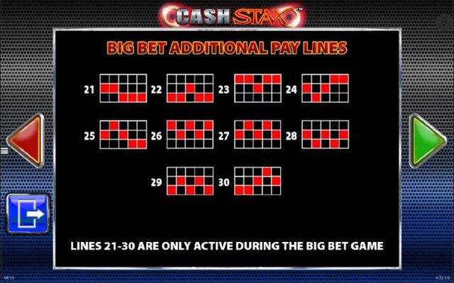 Big Bet Additional Pay Lines 21 - 30
